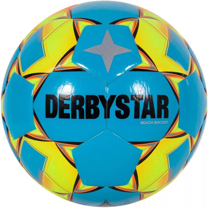 М'яч для пляжного футболу Derbystar Beach V22, синьо-жовто-оранжевий, розмір 5