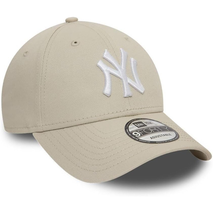 Кепка New Era New York Yankees MLB League Essential 9Forty, бежево-біла, універсальний розмір