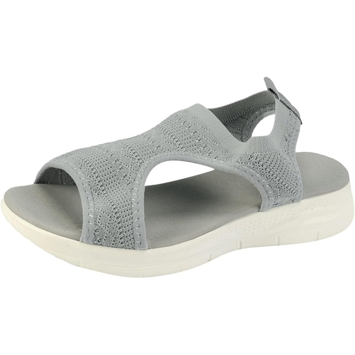 Ортопедичні сандалії для жінок літні, зручні, миючі, на застібці-лямці, спортивні сандалії з м'якою устілкою, для активного відпочинку та трекінгу, повсякденні, сітка, платформа, розмір 37-43, сірий