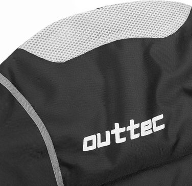 Зручний складаний стілець для кемпінгу Outtec: 130 кг, висока спинка, підсклянник, сумка, зелений (чорний)