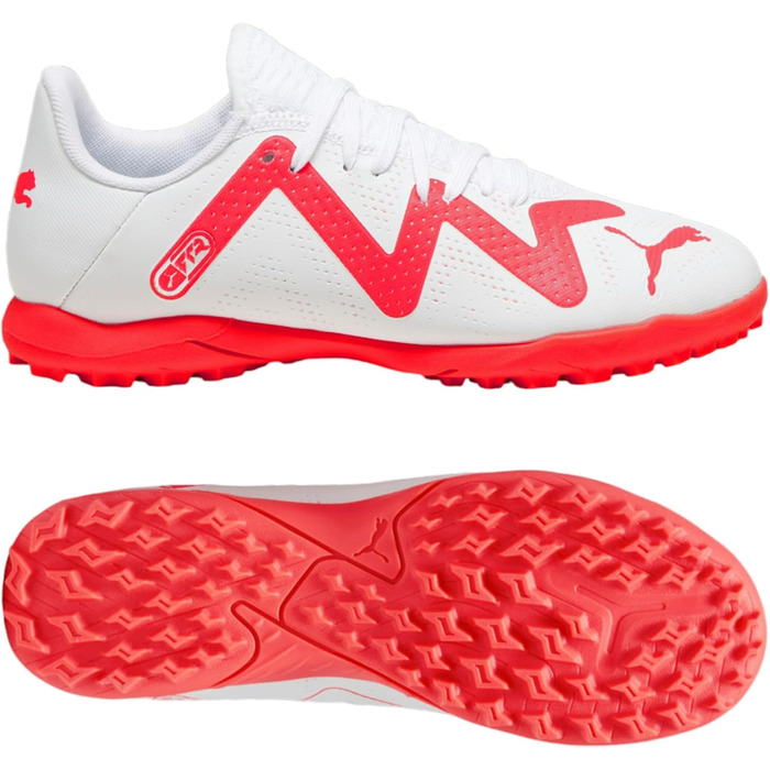 Дитячі футбольні бутси PUMA для унісекс (33 EU, біло-червоні)