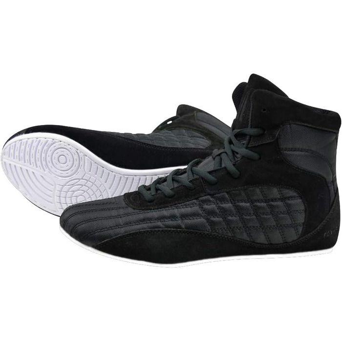 FOX-FIGHT Кросівки для бойових мистецтв | Для жінок та чоловіків | Дихаючі, гнучкі | Замша | Кросівки для боротьби | Атлетика, фітнес, бодібілдинг (44 EU, Чорний)