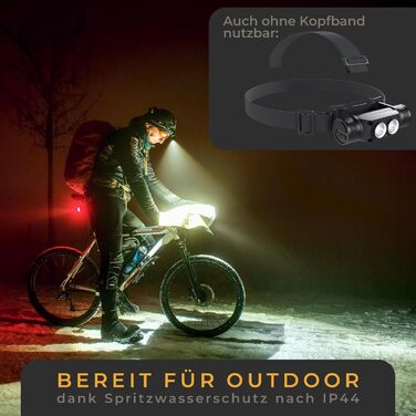 Лампа-налобник LED LICHTMEISTER® 1000 Lumen, акумулятор 4000 mAh, надзвичайно яскрава