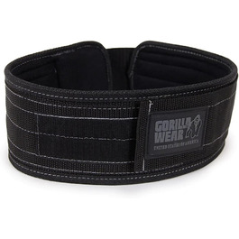 Пояс для бодібілдингу та фітнесу Gorilla Wear 4'' нейлоновий, чорний, для чоловіків і жінок