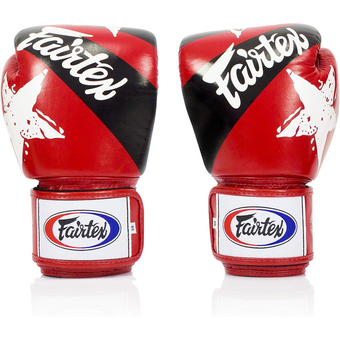 Боксерські рукавички Fairtex для муай-тай, кікбоксингу та тренувань, універсальні, червоно-чорні
