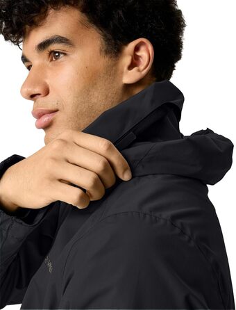 Чоловіча водонепроникна куртка VAUDE Escape Light Jacket, вітрозахисна та дихаюча, чорна/коричнева (розмір 4XL)