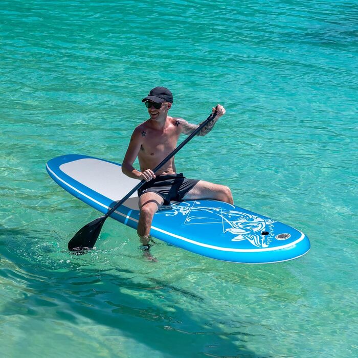 Надлегка SUP дошка FEATH-R-LITE для дорослих, широка стабільна конструкція, комплект: весло, сумка, насос, синя