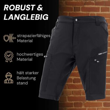 Чоловічі шорти для трекінгу PUMA Workwear Pro-One Adventure: посилений нейлон, 4-way stretch, з D-кільцем, Sky Blue (XL, Чорний/Антрацит)