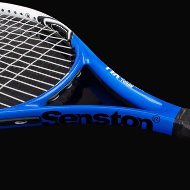 Дитячий тенісний ракетка Senston 25 дюймів, комплект: чохол, овергрип, вібраційний демпфер, синій, цілісний корпус