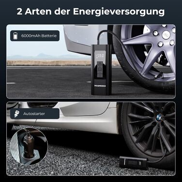 Електричний компресор-насос YOUNGDO 6000mAh, 150 PSI для велосипеда, авто, мотоцикла, м'ячів