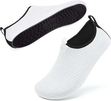 Водні черевики для плавання та відпочинку на пляжі: жіночі та чоловічі, розмір 39 EU, білі, принт сніжинки