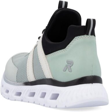 Rieker M6061: Жіночі сліпони-кеди зелені комбіновані, 38 EU - зручне взуття Rieker