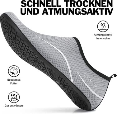 Чоловічі та жіночі аквашузи Sixspace для плавання, серфінгу, йоги. Швидка сушка, дихаючі, slip-on. Розмір 47 EU