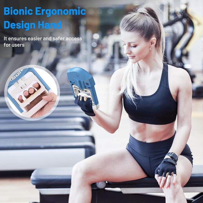 Електронний динамметр Kuptone 90 кг / 200 фунтів, посилення хватки, 19 наборів плат, блакитний