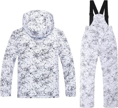 Дитячний сніговий костюм для лижного спорту: штани та куртка, водонепроникний, для хлопчиків та дівчаток, білий/квітковий принт, розмір 14-16