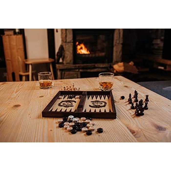 3-в-1 Шахи, Нарди, Шашки Master of Chess | Дорожній набір 26 см | Ручна робота для дітей і дорослих