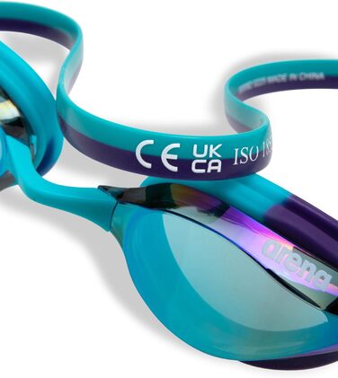 Дитячі окуляри для плавання Arena Python, унісекс, 6-12 років, для змагань, малий каркас, антизапарні лінзи, Smaragd/Pfau/Pflaume