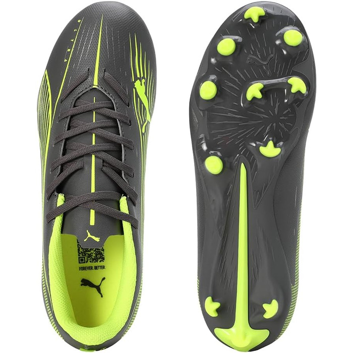 Дитячі футбольні бутси PUMA Ultra 5 Play FG/AG Jr – 38 EU, Matte Aged Silver Yellow Alert