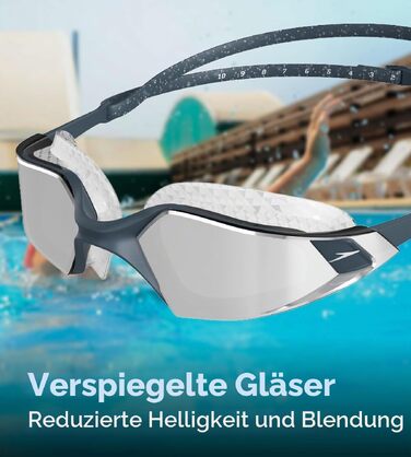 Плавальні окуляри Speedo Aquapulse Pro унісекс, протизапотівальні, водонепроникні, колір Oxid Grey/Silver/Chrome, універсальний розмір