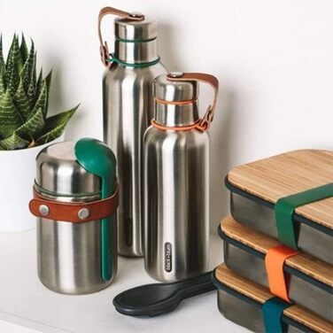 Термобутилка Black+Blum 750 мл з нержавіючої сталі з веганською шкірою, ізольована, океан, велика