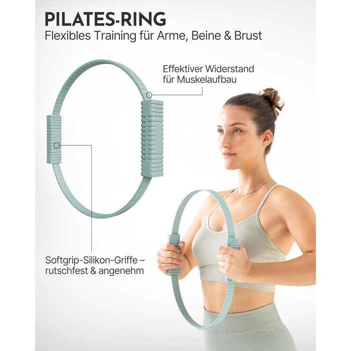 Набір для пілатесу Neolymp – м'яч, кільце, гантелі, стрічки, E-book | Sky Blue