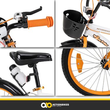 Дитячий велосипед Actionbikes 12/16/20 дюймів, V-Brake, з крилами, для хлопчиків і дівчаток, від 2 до 9 років