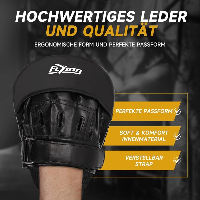 Боксерські подушки Pratzen для MMA, кікбоксингу, карате, тайського боксу, тхеквондо (чорні)