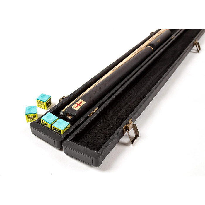 Більярдний кий Riley England RES-7 з жорстким кейсом, 3/4, ебенholz з 9.5 мм наконечником, 145 см, чорний/клен