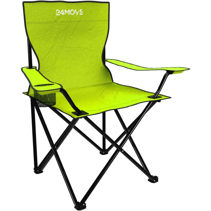 Складний стілець 24MOVE® для риболовлі, кемпінгу та відпочинку на природі - рибальський стілець, туристичний стілець, садова меблі, зелений