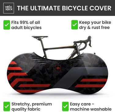 Чохол для велосипеда Velo Sock Red Lines, універсальний, дорослий