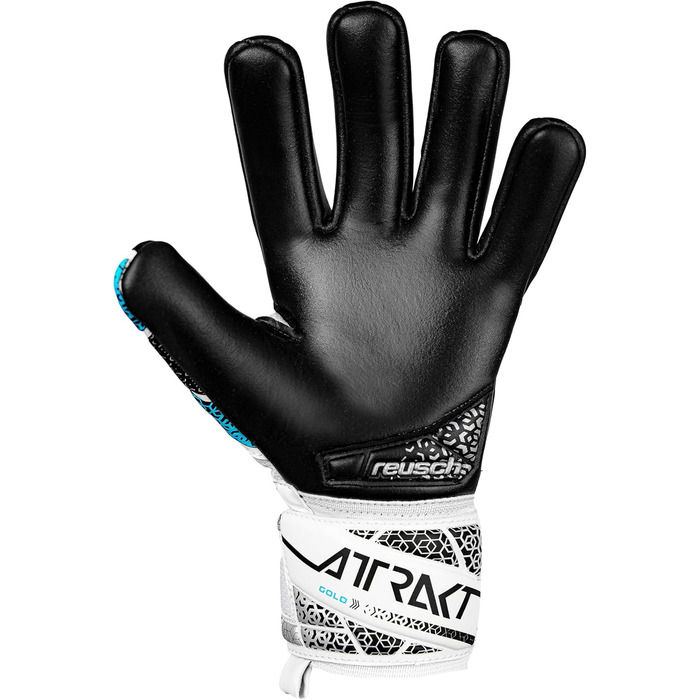 Воротарські рукавички Reusch Attrakt Gold NC Junior - дитячі, для футболу, білі-сріблясті-чорні