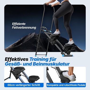 MERACH Сходиця для фітнесу MERACH 2025 - компактний тренажер для дому, вертикальний тренажер для кардіо та загальної фізичної підготовки, регульовані педалі та ручки