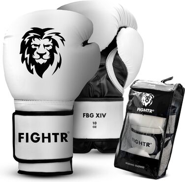 Боксерські рукавички Fightr для боксу, MMA, Муай-Тай і кікбоксингу, максимальний захист і стабільність, розміри 8-16 унцій, з чохлом