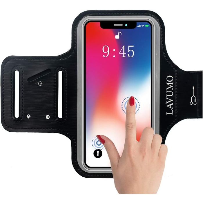 Спортивний браслет на руку для iPhone 16 Pro Max, 16 Plus, 15 Pro Max, 15 Plus, 14 Pro Max, Samsung S24, S23, S22 Ultra. Тримач для телефону на руку для бігу та спорту, чорний. Підходить для телефонів 6.3'-7.0'