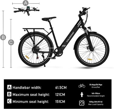 Електровелосипед COLORWAY 27,5''×2,8'', 250Вт, 36В/15Аг, 7-швидкостей, LCD-дисплей, подвійний диск. гальма, запас ходу 45–100 км, для міста