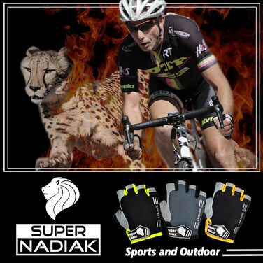 Велосипедні рукавички літнього сезону: півпальчикові рукавички для їзди на велосипеді для жінок та чоловіків, MTB, BMX, фітнесу (L, чорний/зелений)