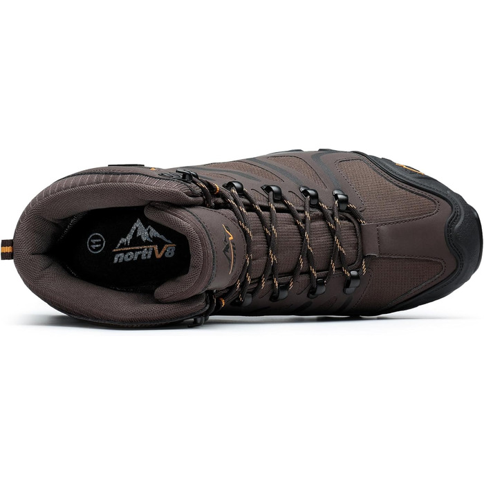 Чоловічі туристичні черевики NORTIV 8 для хайкінгу та трекінгу, водонепроникні, для скелелазіння, розмір 43 EU, коричнево-чорні