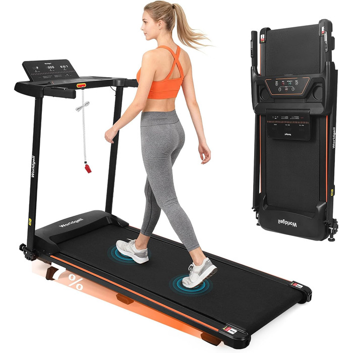Біговий тренажер для дому 14 км/год з регулюванням нахилу 7% та LED-дисплеєм - Walking Pad до 150 кг
