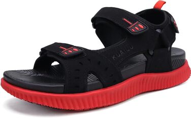 Чоловічі сандалі KuaiLu для трекінгу та відпочинку: ортопедичні, зручні, літні, пляжні, чорно-червоні, розмір 45 EU