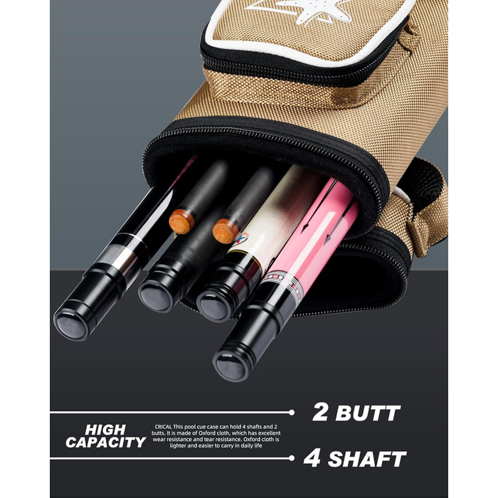 Кейс для більярдних київ CRICAL, 2 x 2 жорсткі кишені для снукеру, з штучної шкіри/оксфордської тканини, жовтий