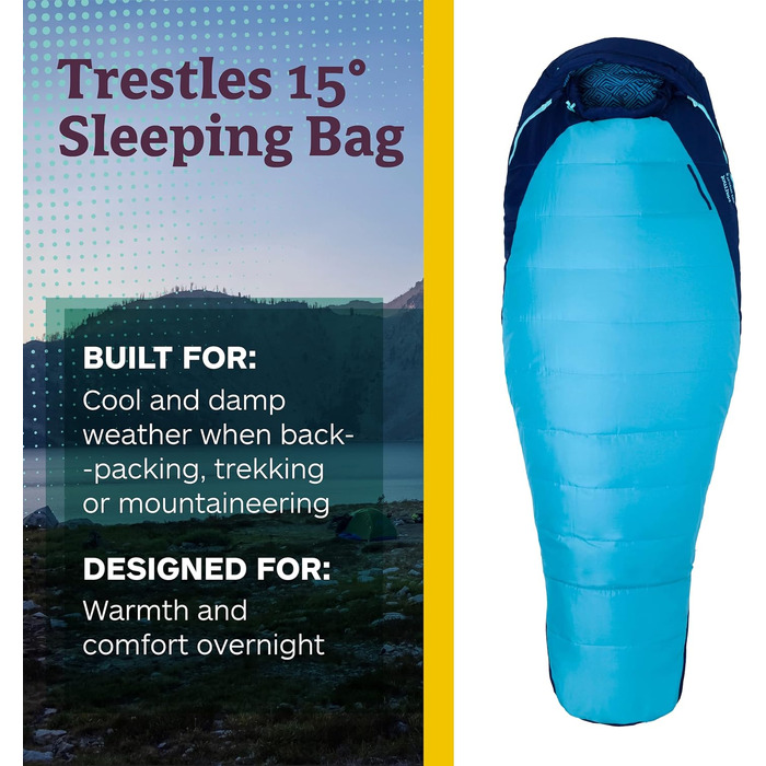 Сплячий мішок Marmot Trestles 15 для жінок, French Blue/Harbor Blue, зріст 168 см
