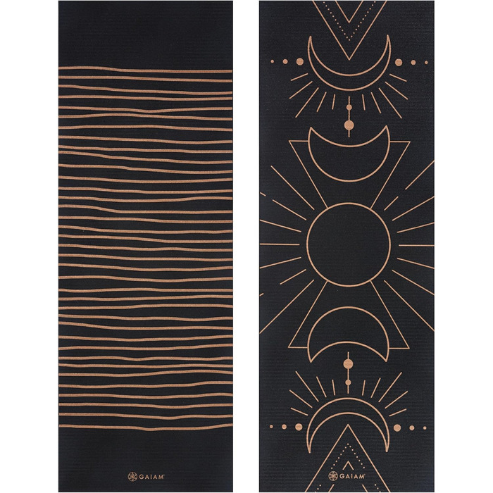 Йога мат Gaiam Premium 6 мм - двостороння, товста, нековзна для йоги, пілатесу та вправ на підлозі (172,7 x 61 x 6 мм) Cosmic Energy