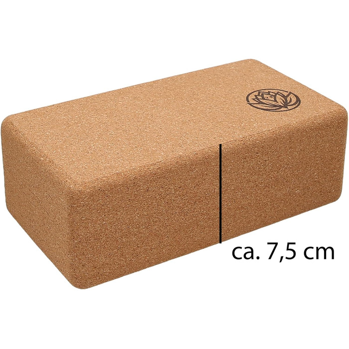 Набір коркових блоків для йоги VonBueren (2 шт.), 22 x 12 x 7,5 см, коричневі — аксесуари для хатха-йоги, стрітчингу та пілатеса для жінок та чоловіків