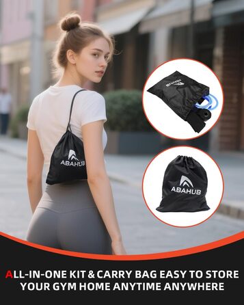 Набір еластичних стрічок Abahub для фітнесу з дверним кріпленням, ручками та петлею для ніг. Ідеально для тренувань всього тіла, домашнього спортзалу, підходить для початківців та досвідчених (100LB)