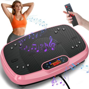 Віброплатформа для фітнесу з подвійними моторами, 160 кг, рожева. Для схуднення, тренування всього тіла та нарощування м'язів.