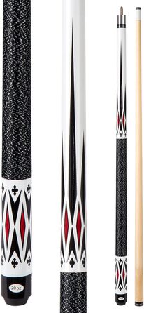 Більярдний кий Pool Cue 20 Oz з наконечником 13mm, чорний або білий, з дерева (1/2 Maple)