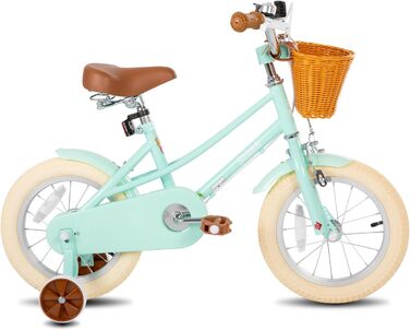 Дитяче велосипед Stitch з кошиком, 50.8 см, з підніжкою, 3-11 років (зелений, 35.6 см зі стабілізаторами)