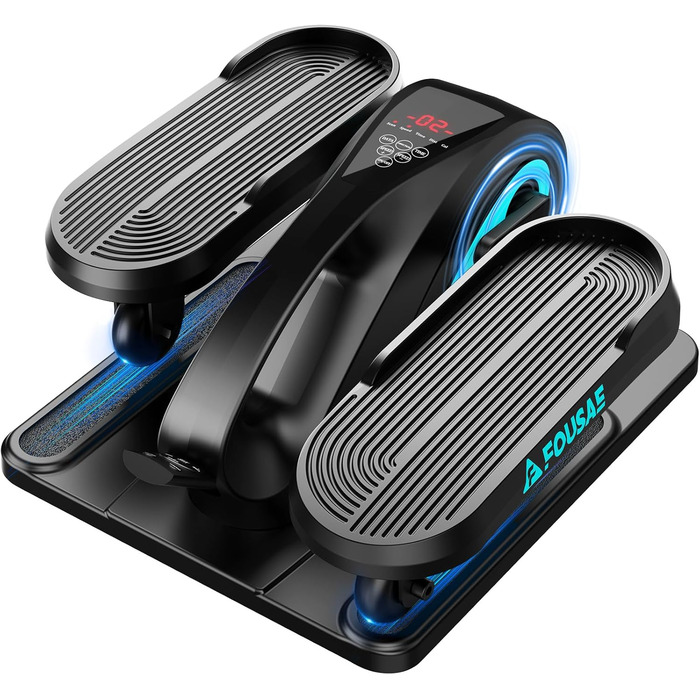 Еліптичний тренажер під стіл для дому, 2 в 1 електричний крос-тренажер з 15 швидкостями та 3 автоматичними режимами, педальний тренажер для літніх людей з пультом дистанційного керування, тихий та портативний тренажер для ніг, синій, 15 швидкостей + 3 авт