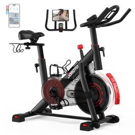 Велотренажер JOROTO з додатком, тихий велоергометр, фітнес-велосипед для дому з LCD-дисплеєм, стійка для гантелей, тримач для пляшки, до 150 кг