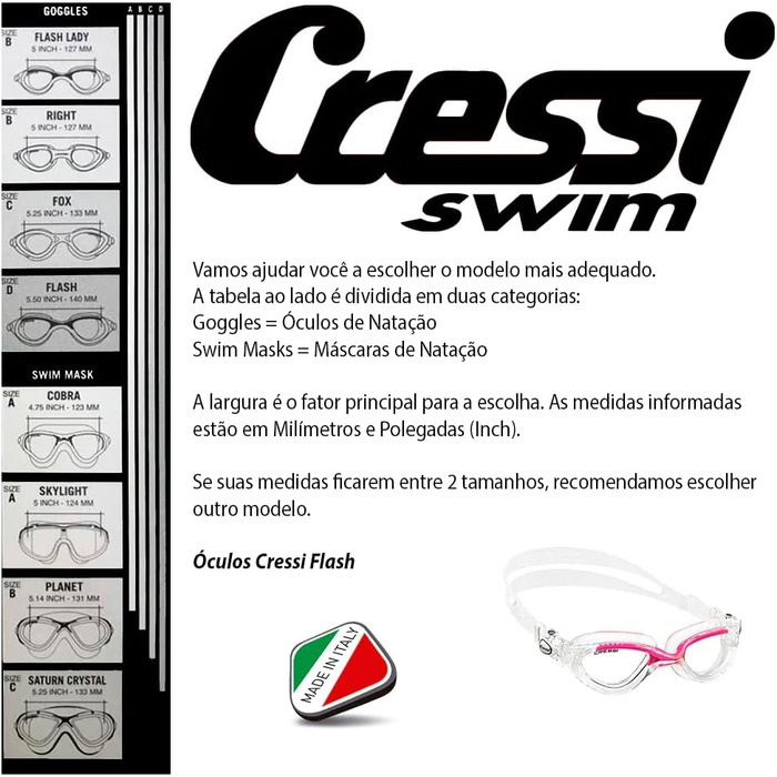 Окуляри для плавання CRESSI Flash (чорно-червоні) з прозорими лінзами: для басейну, триатлону, снорклінгу. Антифог, захист від подряпин та UV